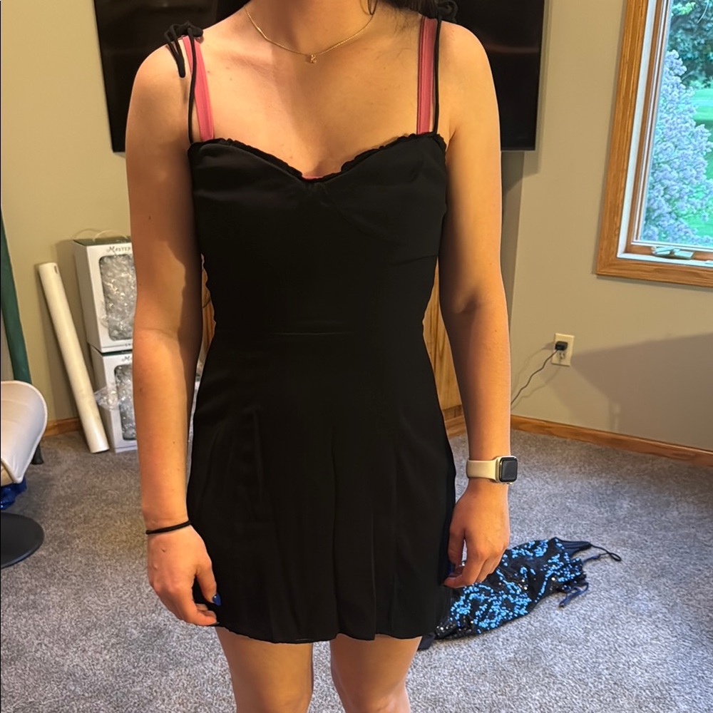 Aritzia Black Bodycon Mini Dress with Sweetheart Neckline